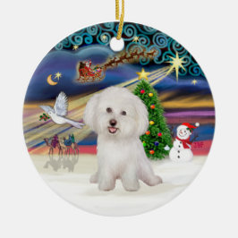Xmas Magic - Bichon Frise #7 Julgransprydnad Keramik
