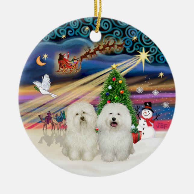 Xmas Magic - Bolognese (två) Julgransprydnad Keramik (Framsidan)