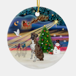 Xmas Magic - Boxer (Tigerrandig-naturlig) Julgransprydnad Keramik