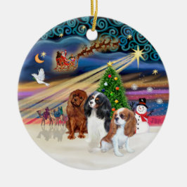 Xmas Magic - Cavaliers (tre) Julgransprydnad Keramik