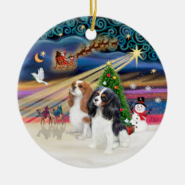 Xmas Magic - Cavaliers (två-Blen-Tri) Julgransprydnad Keramik