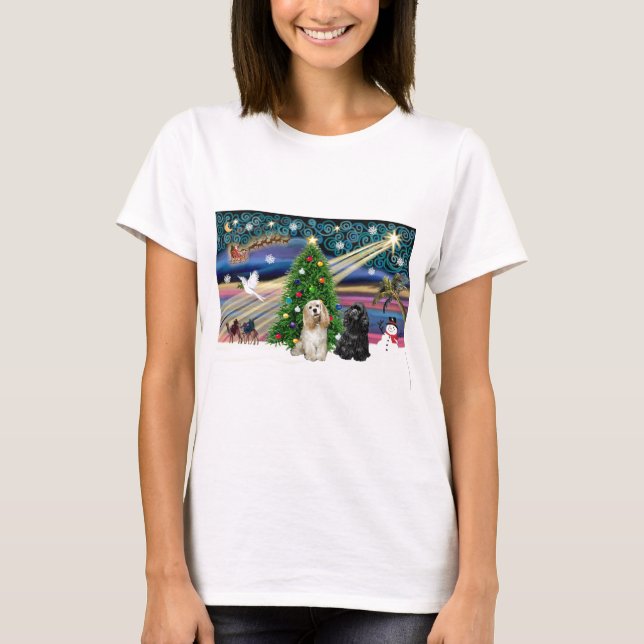 Xmas Magic-Cocker Par T Shirt (Framsida)