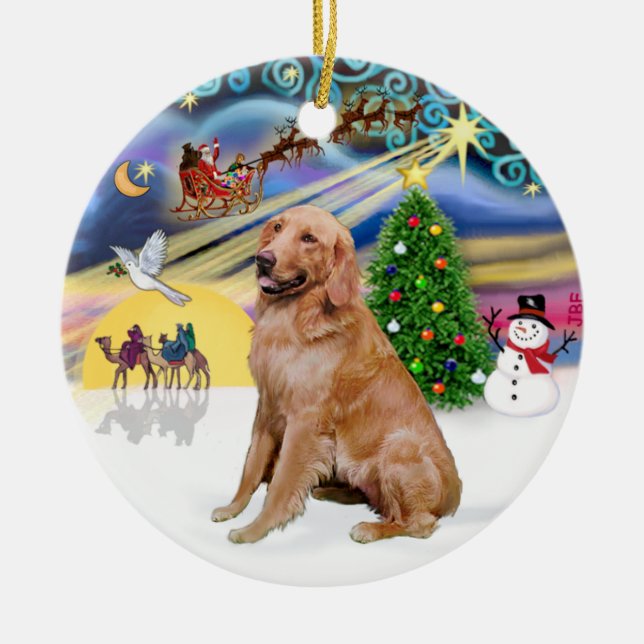Xmas Magic - Golden (B1) Julgransprydnad Keramik (Framsidan)