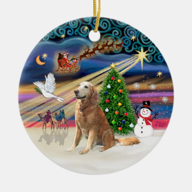 Xmas Magic - Golden (B-2010) Julgransprydnad Keramik (Framsidan)