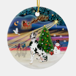 Xmas Magic - Harlequin Grand Danois Julgransprydnad Keramik