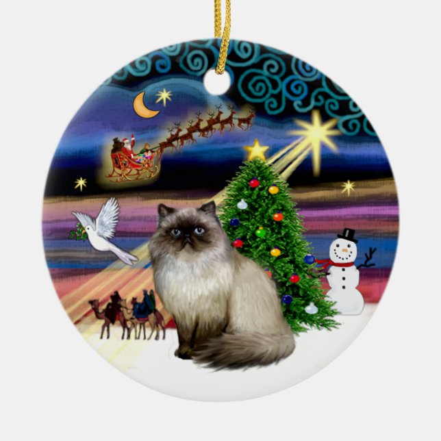 Xmas Magic - Himalayan 7 (seal point) Julgransprydnad Keramik (Framsidan)