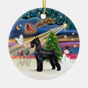 Xmas Magic - Jätte Schnauzer (svart) Julgransprydnad Keramik