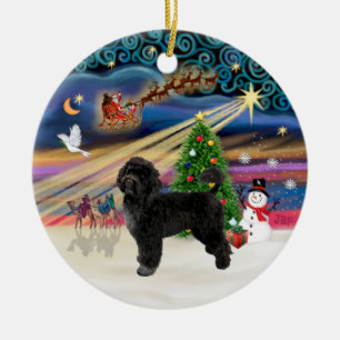 Xmas Magic - Portugisisk Vattenhund (R) Julgransprydnad Keramik