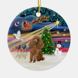 Xmas Magic - Pudel (Liten apricot) Julgransprydnad Keramik