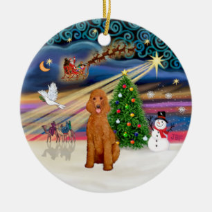 Xmas Magic - Pudel (Standard apricot) Julgransprydnad Keramik
