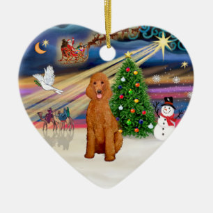 Xmas Magic - Pudel (Standard apricot) Julgransprydnad Keramik