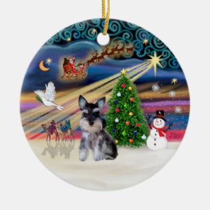 Xmas Magic - Schnauzer-valp (Z) Julgransprydnad Keramik