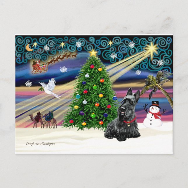 XMAS MAGIC-Scottie2B Helg Vykort (Framsida)