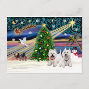 XMAS MAGIC-WestiePAIR5och8 Helg Vykort