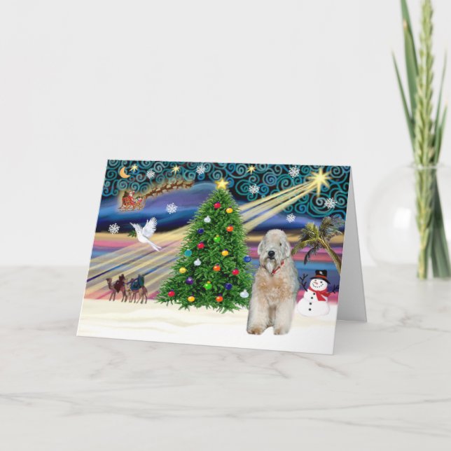 Xmas Magic - Wheaten Terrier - Anpassad Helgkort (Framsida)