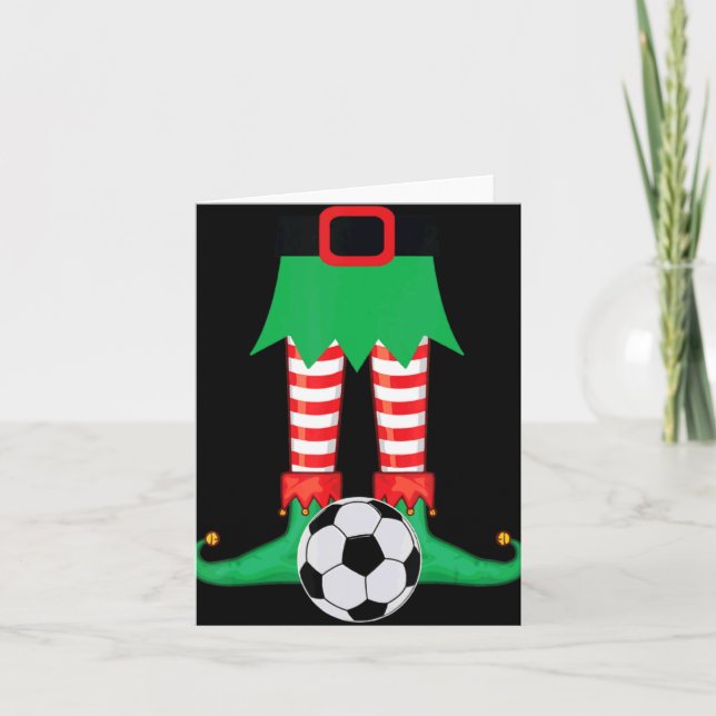 Xmas Matching Soccer Elf Pajama Christmas Team S T Kort (Framsida)