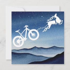 Xmas Mountain Bike Reindeer Christmas Star Night  Julkort