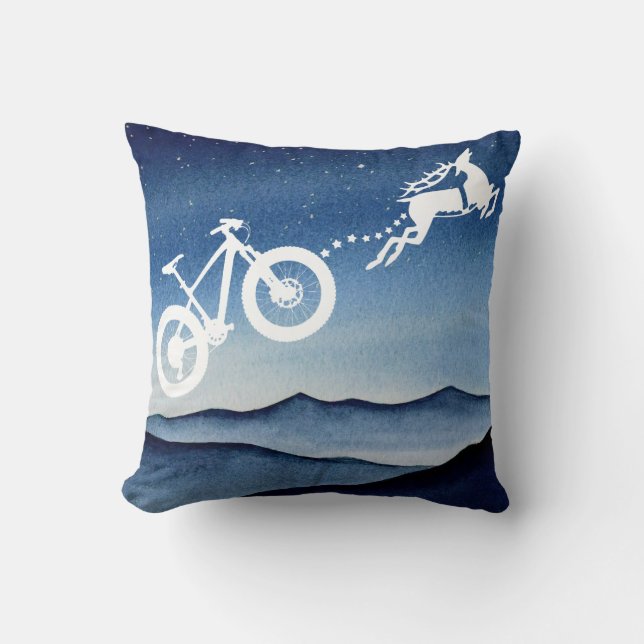 Xmas Mountain Bike Reindeer Christmas Star Night  Kudde (Framsida)