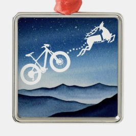 Xmas Mountain Bike Rensdyr Julstjärna Natt Julgransprydnad Metall