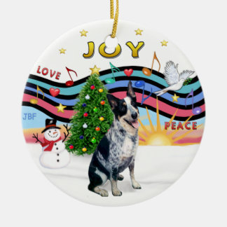 Xmas Music 1 - Australian Cattle Dog Julgransprydnad Keramik