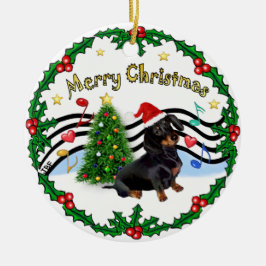 Xmas Music 1 - MC - Dachshund (BT) Julgransprydnad Keramik