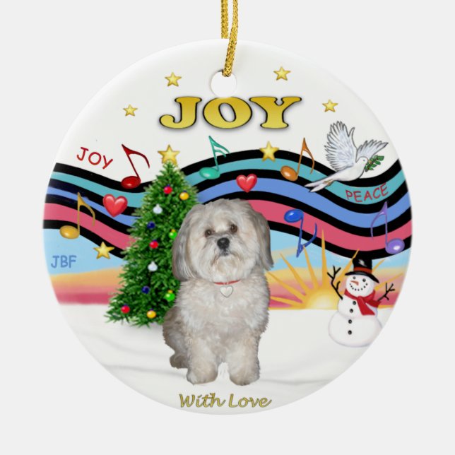 Xmas Musik - Havanese (F) Julgransprydnad Keramik (Framsidan)