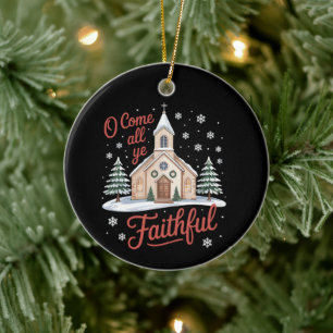Xmas O kom alla trogna kristna Julgransprydnad Keramik
