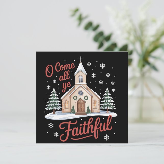 Xmas O kom alla trogna kristna Julkort (Stående Fram)