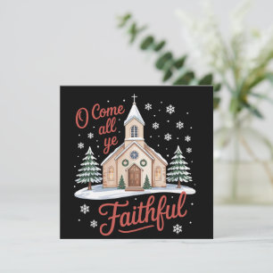Xmas O kom alla trogna kristna Julkort