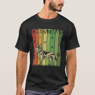 Xmas Pajamas Matching Retro Australian Cattle Dog T Shirt