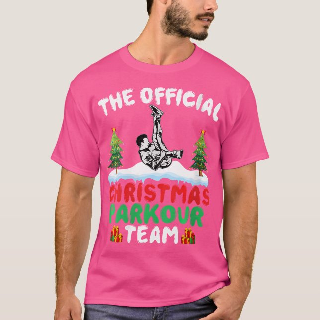 Xmas Parkour Team - Funny Freerunning Parkour Chri T Shirt (Framsida)