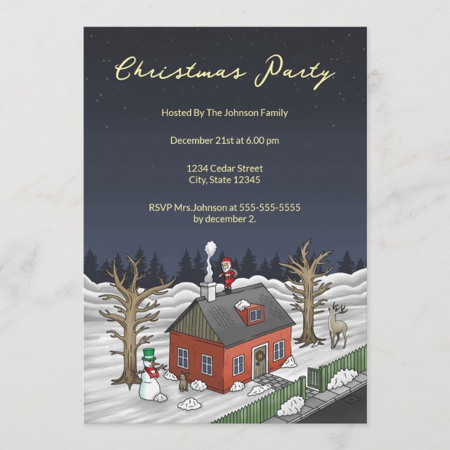 Xmas Party with Santa Claus Inbjudningar (Framsida)