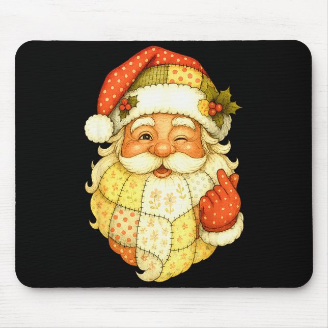 Xmas Patchwork Santa Claus Christmas Funny Mens Wo Musmatta (Framsidan)