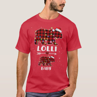 Xmas Plaid Bear Lolli Baby Polar Pregnancy Announc T Shirt