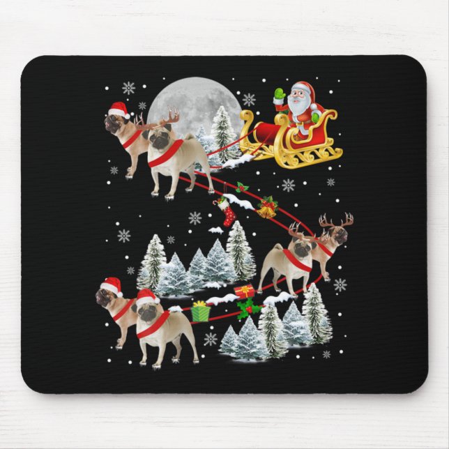 Xmas Pug Sledge Christmas Sledge Santa Dog  Musmatta (Framsidan)