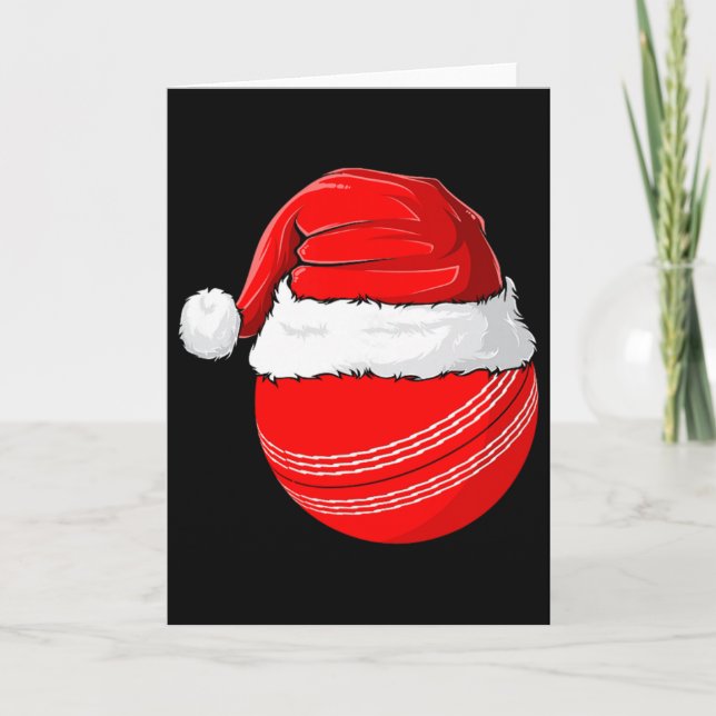 Xmas Santa Hat Christmas Cricket  Kort (Framsida)
