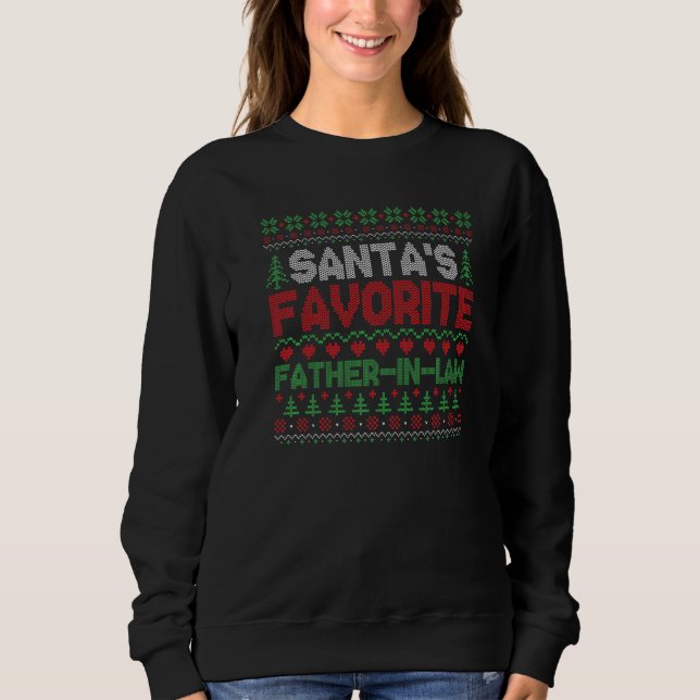 Xmas Santa's Favorite Father In Law Ugly Christmas T Shirt (Framsida)