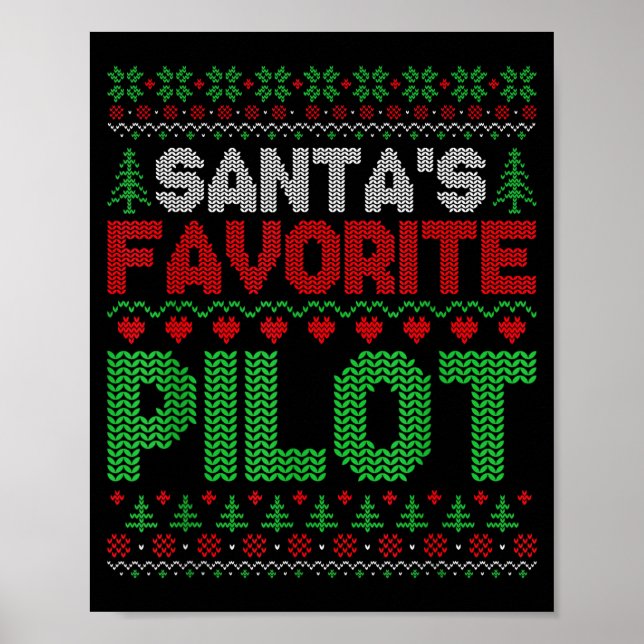 Xmas Santa's Favorite Lot Funny Ugly Christmas Swe Poster (Framsidan)