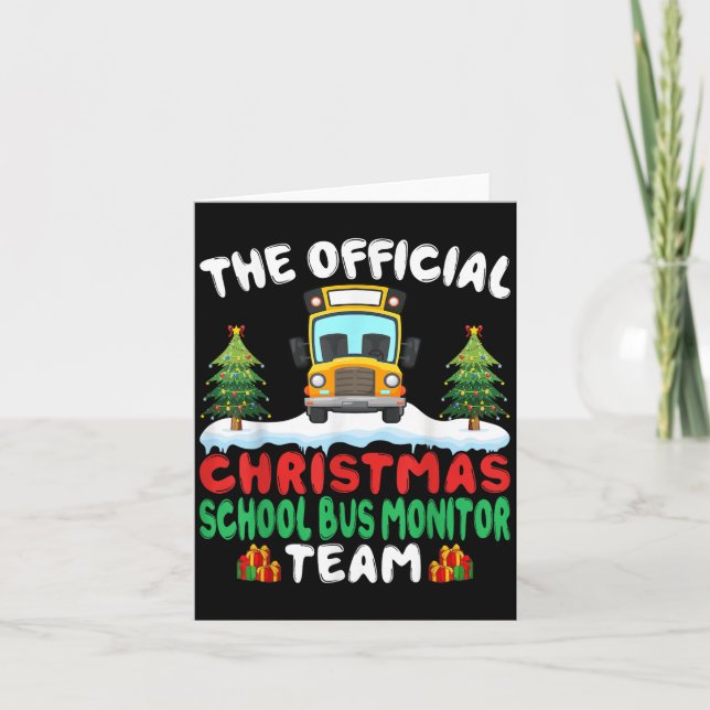 Xmas School Bus Monitor Team - School Bus Monitor  Kort (Framsida)