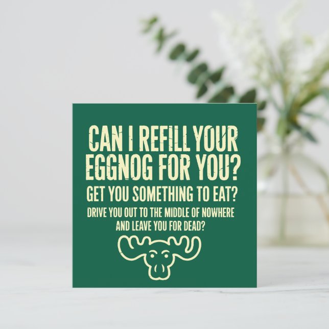 Xmas Semester Kan jag fylla på din Eggnog åt dig Julkort (Stående Fram)