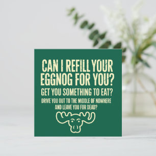 Xmas-semester Kan jag fylla på din Eggnog åt dig Julkort