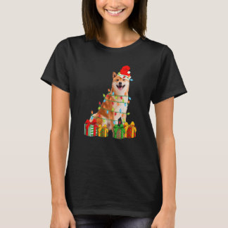 Xmas Shiba Inu Dog Christmas Lights Puppy T Shirt