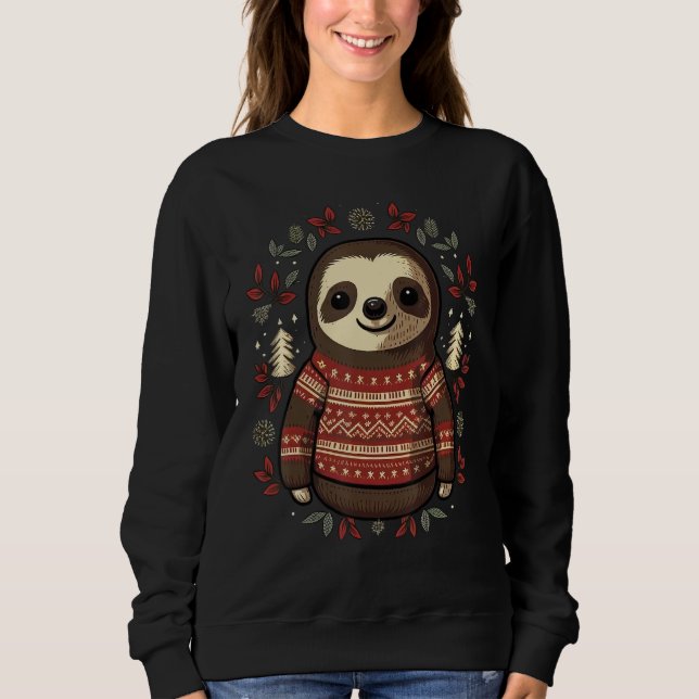 Xmas Sloth Santa on Christmas Sloth T Shirt (Framsida)