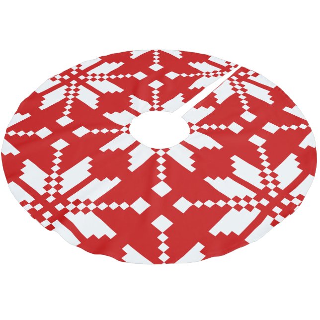 Xmas Snöflinga Julmönster Julgransmatta Borstad Polyester (Vinklad)