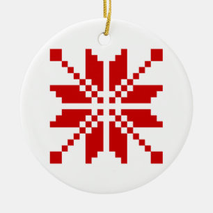 Xmas Snöflinga Julmönster Julgransprydnad Keramik