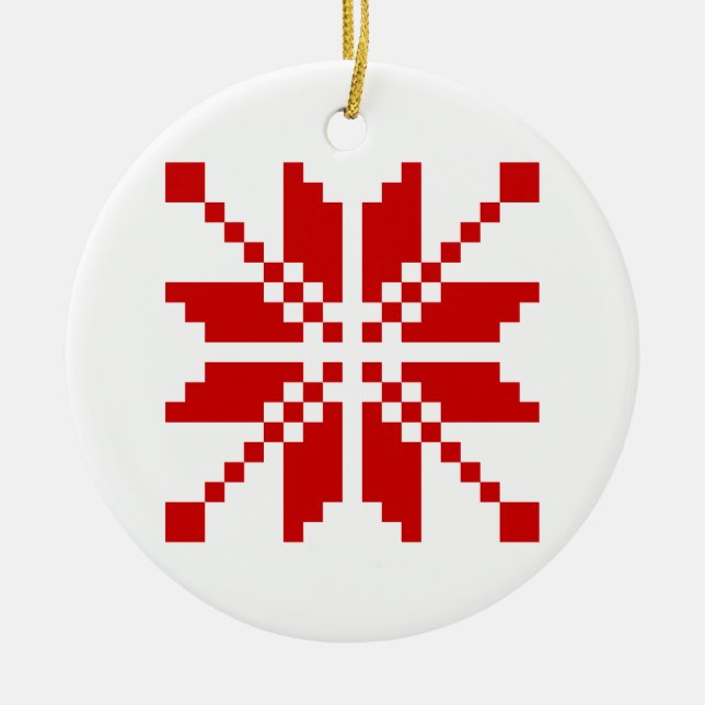 Xmas Snöflinga Julmönster Julgransprydnad Keramik (Framsidan)