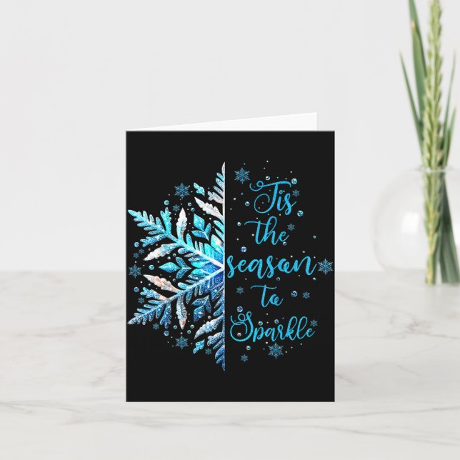 Xmas Snowflake Tis The Season Cozy Season Merry Ch Kort (Framsida)