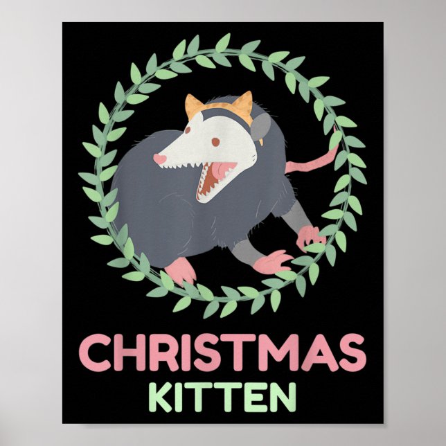 Xmas Ssum Kitten - Creepy Cute Pastel Goth Christm Poster (Framsidan)