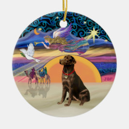 Xmas Star - Chokladlabrador Julgransprydnad Keramik