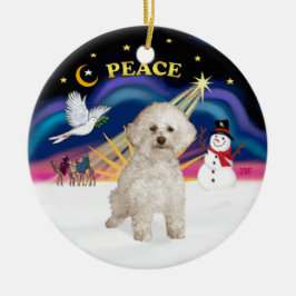 Xmas Sunrise - Bichon Frise 9 Julgransprydnad Keramik